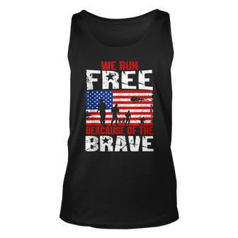 We Run Free Because Of The Brave Memorial Day Gift Unisex Tank Top - Seseable
