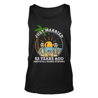 Wedding Anniversary Couple Married 52 Years Ago Skeleton Unisex Tank Top - Seseable