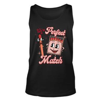 We’Re A Perfect Match Retro Groovy Valentines Day Matching Unisex Tank Top - Seseable