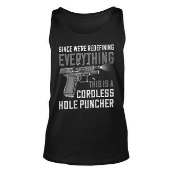 Were Redefining Everything This Is A Cordless On Back Unisex Tank Top - Seseable