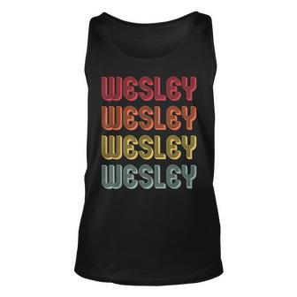 Wesley Gift Name Personalized Funny Retro Vintage Birthday Unisex Tank Top - Seseable
