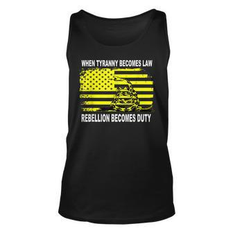 When-Tyranny-Becomes-Law-Rebellion-Becomes-Duty-Snake Unisex Tank Top - Seseable