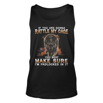 Wolf- If You Are Gonna Rattle My Cage Unisex Tank Top - Seseable