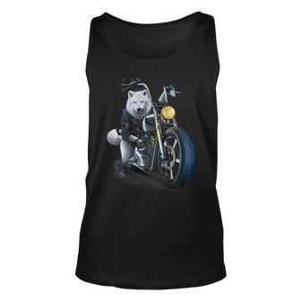 Wolf Riding Chopper Motorcycle In Full Moon Unisex Tank Top - Seseable