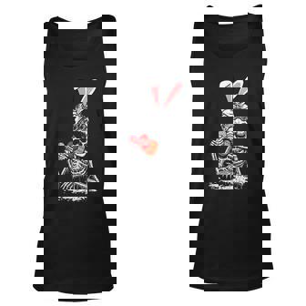 Woman Skeleton Bunny Ears Egg Hunting Easter Bones Spring Unisex Tank Top - Thegiftio UK