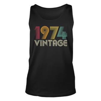 Womens 49Th Birthday Gift 49 Years Old Men Women Retro Vintage 1974 Unisex Tank Top - Seseable