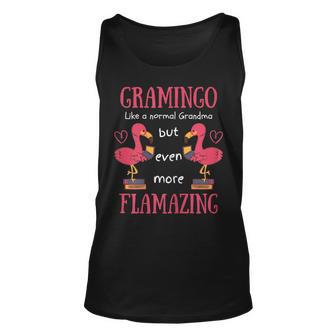 Womens Flamazing Gramingo - Like A Normal Grandma Flamingo Men Women Tank Top Graphic Print Unisex - Thegiftio UK