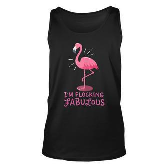 Womens Im Flocking Fabulous Pink Flamingo Bird Funny Flamingo Men Women Tank Top Graphic Print Unisex - Thegiftio UK