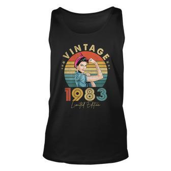 Womens Made In 1983 40 Year Old 40Th Birthday Gift For Girl Women Unisex Tank Top - Seseable
