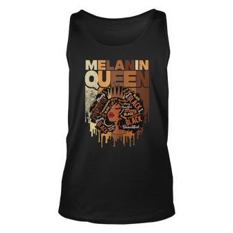 Womens Melanin Queen African American Strong Black Natural Afro Unisex Tank Top - Seseable