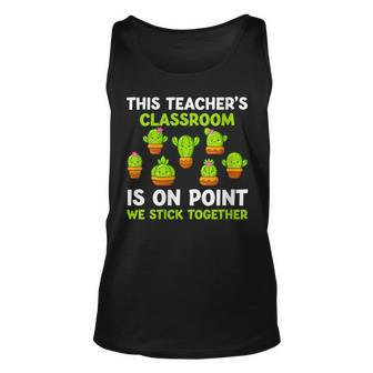 Womens On Point We Stick Together Fun Back To School Teacher Cactus Men Women Tank Top Graphic Print Unisex - Thegiftio UK