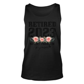 Womens Retired 2023 Not My Problem Anymore Vintage Funny Retirement Unisex Tank Top - Thegiftio