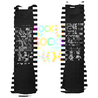 World Down Syndrome Day T Rock Your Socks Awareness T Unisex Tank Top | Mazezy