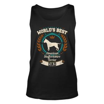 Worlds Best American Staffordshire Terrier Dad Dog Tank Top | Mazezy