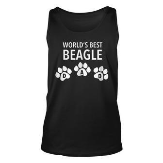 Worlds Best Beagle Dad T With Paw Design Effect Unisex Tank Top | Mazezy