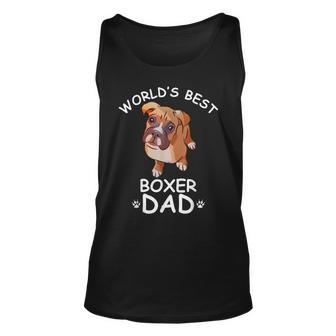 Worlds Best Boxer Dad Funny Papadog Dog Lover Cute Gift Unisex Tank Top | Mazezy