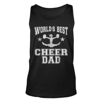 Worlds Best Cheer Dad Cheerleading Gift For Mens Unisex Tank Top | Mazezy