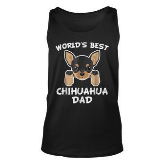 Worlds Best Chihuahua Dad Dog Owner Gift For Mens Unisex Tank Top | Mazezy