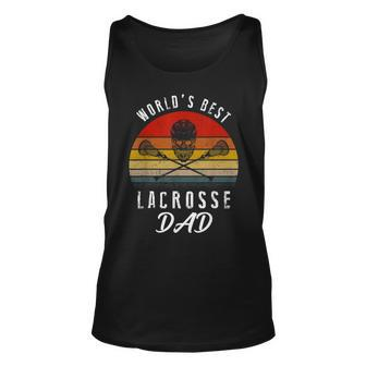 Worlds Best Lacrosse Dad Awesome Vintage Unisex Tank Top | Mazezy