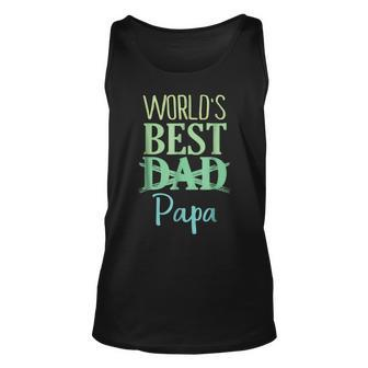 Worlds Best Papa Pregnancy Announcement Gift For Mens Unisex Tank Top | Mazezy