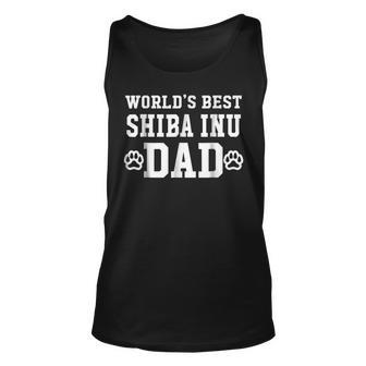 Worlds Best Shiba Inu Dad Dog Lover Pawprint Unisex Tank Top | Mazezy