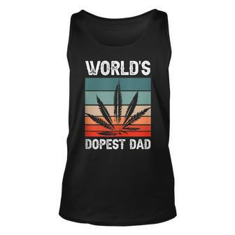 Worlds Dopest Dad Marijuana Cannabis Weed Vintage Unisex Tank Top - Seseable