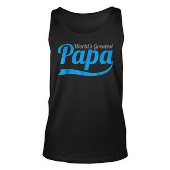 Worlds Greatest Papa Number One Best Dad Grandad Tank Top | Mazezy