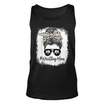 Wrestling Mom For Women Vintage Wrestle Messy Bun Unisex Tank Top | Seseable UK