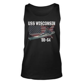 Ww2 American Battleship Uss Wisconsin Bb-64 Warships Veteran Unisex Tank Top - Seseable
