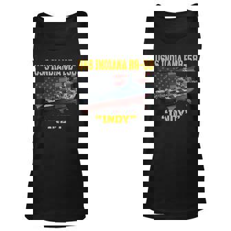 Ww2 American Warship & Uss Indiana Bb-58 Battleship Veterans Unisex Tank Top - Seseable