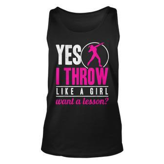 Yes I Throw Lika A Girl Shot Putter Track And Field Shot Put Tank Top | Mazezy