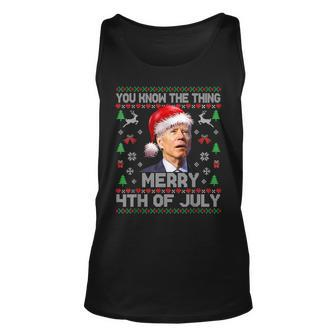 You Know The Thing Merry 4Th Of July Santa Biden Christmas Unisex Tank Top - Seseable