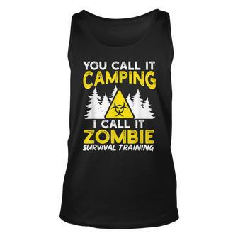 Zombie Survival Training Camping Unisex Tank Top - Seseable