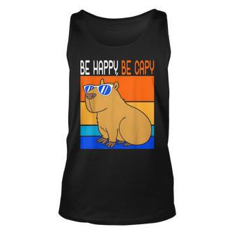 Zoo Animal Retro Rodent Funny Capybara Be Happy Be Capy Unisex Tank Top | Mazezy