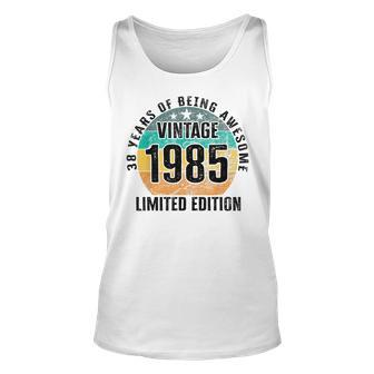 38 Years Of Being Awesome Vintage 1985 Limited Edition Unisex Tank Top - Seseable