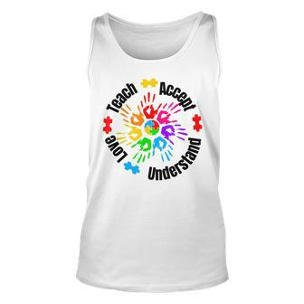 Accept Understand Love Autism Awareness Month Autism Support V3 Unisex Tank Top - Seseable