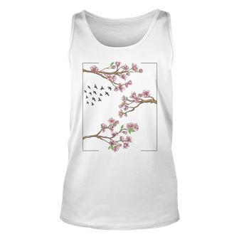 Aesthetic Japanese Style Cherry Blossom Tree Sakura Japan Unisex Tank Top | Mazezy