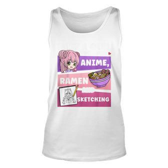 Anime Just A Girl Who Loves Anime Ramen And Sketching Unisex Tank Top | Mazezy
