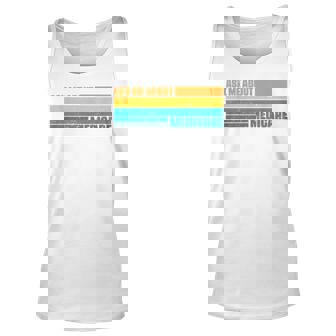 Ask Me About Medicare Retro Sunset Actuary Agent Broker Unisex Tank Top | Mazezy