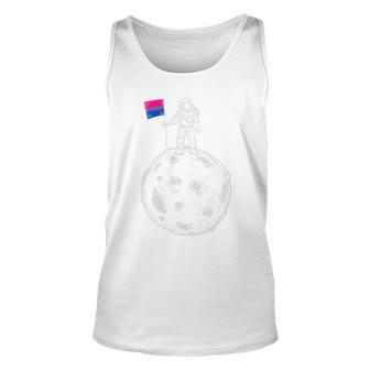 Astronaut Moon Bisexual Flag Space Lgbtq Gay Pride Unisex Tank Top - Monsterry
