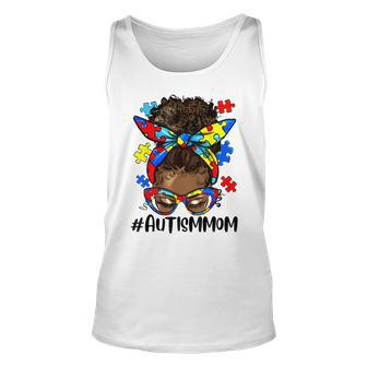 Autism Awareness Strong Mom Afro Bun Mother Black Women Tank Top | Mazezy