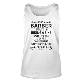 Being A Barber Like Riding A Bike Unisex Tank Top - Seseable