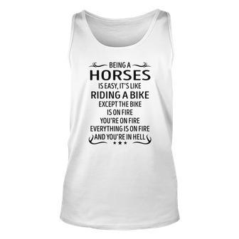 Being A Horses Like Riding A Bike Unisex Tank Top - Seseable