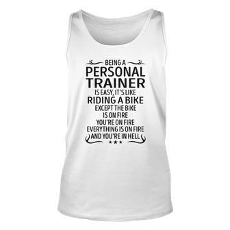 Being A Personal Trainer Like Riding A Bike Unisex Tank Top - Seseable