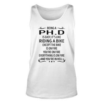 Being A PhD Like Riding A Bike Unisex Tank Top - Seseable