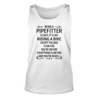 Being A Pipefitter Like Riding A Bike Unisex Tank Top - Seseable