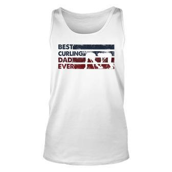 Best Dad Ever - Father Vintage Curling Unisex Tank Top | Mazezy