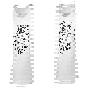 Best Dad Ever Musical Notes Design For Music Lover Father Unisex Tank Top | Mazezy