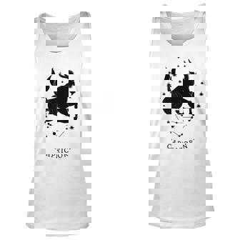 Black Capricorn Zodiac Sign Unisex Tank Top | Mazezy