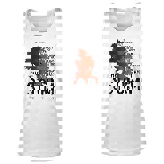 Black History Month African Woman Afro I Am The Storm V2 Unisex Tank Top - Seseable